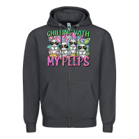 Smoke Chilling with my peeps Easter bunnies Zipper Hoodie - CowGirlArtShop