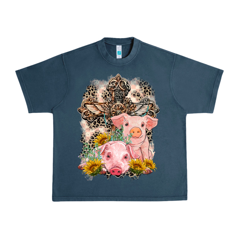 Western Pigs With Crosses Urban Heavy Tee by LillyAllenDesigns | Teevron