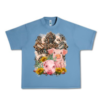 Pebble Blue Western Pigs with Crosses Urban Heavy Tee - LillyAllenDesigns