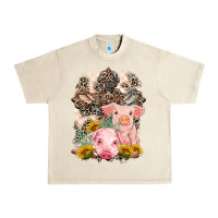 Sandshell Western Pigs with Crosses Urban Heavy Tee - LillyAllenDesigns