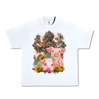 White Western Pigs with Crosses Urban Heavy Tee - LillyAllenDesigns