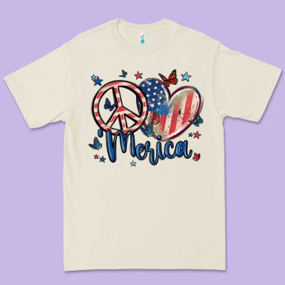 Peace Love 'merica Premium Tee Designed By Maliassmallbusiness