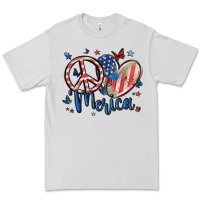 Dove Grey peace love 'merica Premium Tee - MaliasSmallBusiness