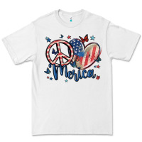 White peace love 'merica Premium Tee - MaliasSmallBusiness