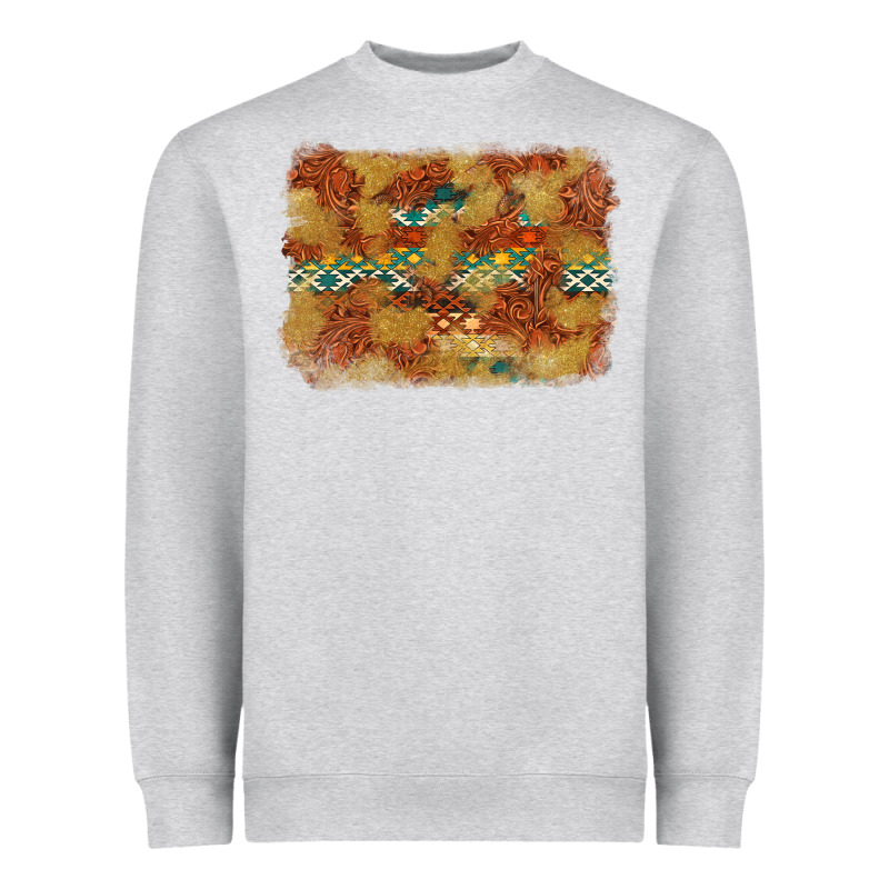 Aztec Background Pattern Western Heavyweight Sweatshirt by texasbilliewilder | Teevron