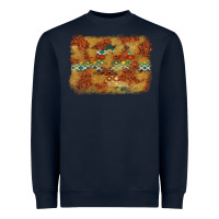 Navy Aztec Background Pattern Western Heavyweight Sweatshirt - texasbilliewilder