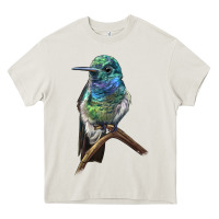 Cream Ruby Throcuted Hummingbird Heavy Core Tee - LillyAllenDesigns