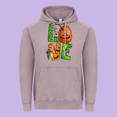 Love Halloween Vintage Hoodie Designed By Bundleandbundleshop
