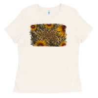 Bone Camouflage Leopard Sunflower Background Ladies Tee - Jasminsmagicworld