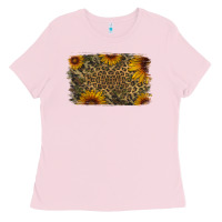 Bubblegum Pink Camouflage Leopard Sunflower Background Ladies Tee - Jasminsmagicworld