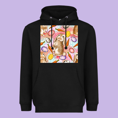 Happy Easter Bunny Seamless Pattern Heavyweight Hoodie Designed By Bundleandbundleshop