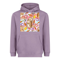 Lavender Happy Easter Bunny Seamless Pattern Heavyweight Hoodie - BundleAndBundleShop