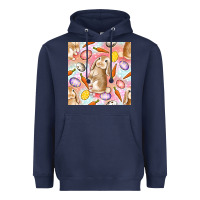 Navy Happy Easter Bunny Seamless Pattern Heavyweight Hoodie - BundleAndBundleShop