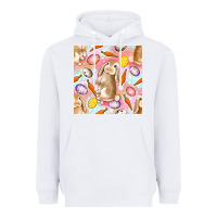 White Happy Easter Bunny Seamless Pattern Heavyweight Hoodie - BundleAndBundleShop