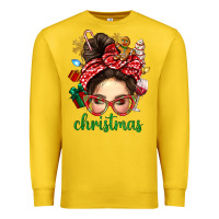 Lemon Christmas Messy Bun With Gingerbread Man Premium Sweatshirt - BundleAndBundleShop