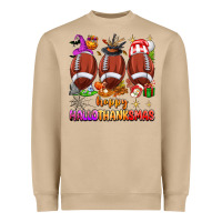 Mushroom happy hallothanksmas football Heavyweight Sweatshirt - texasbilliewilder