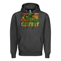 Charcoal Heather One lucky Cowboy St. Patrick's Day Zipper Hoodie - CowGirlArtShop