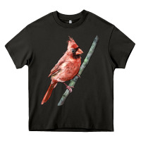 Asphalt Northern Cardinal Bird Heavy Core Tee - LillyAllenDesigns