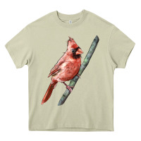 Mossy Northern Cardinal Bird Heavy Core Tee - LillyAllenDesigns