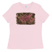 Bubblegum Pink Camouflage Pink Leopard Background Ladies Tee - Jasminsmagicworld