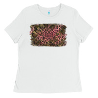 White Camouflage Pink Leopard Background Ladies Tee - Jasminsmagicworld
