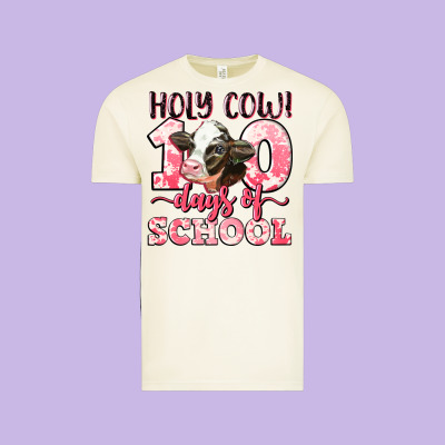 Holy Cow 100 Days Of School Vintage Tee Designed By Lillyallendesigns