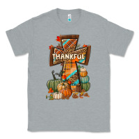 Heather Grey thankful fall cross Classic Tee - BundleAndBundleShop