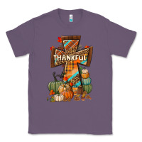 Lavender thankful fall cross Classic Tee - BundleAndBundleShop