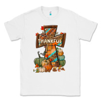 White thankful fall cross Classic Tee - BundleAndBundleShop