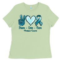 Matcha Peace Love Cure Ovarian Cancer Ladies Tee - Jasminsmagicworld