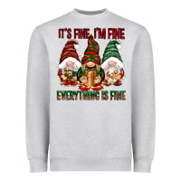 Heather Grey It's fine i'm fine everything is fine Heavyweight Sweatshirt - NancyCooperArtShop