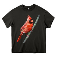 Asphalt Northern Cardinal Bird Heavy Core Tee - LillyAllenDesigns