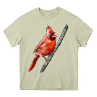 Mossy Northern Cardinal Bird Heavy Core Tee - LillyAllenDesigns