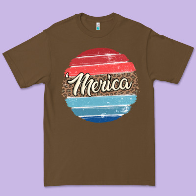 Leopard Merica Premium Tee Designed By Maliassmallbusiness