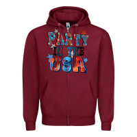 Burgundy Party in the usa 4th of july Zipper Hoodie - CowGirlArtShop