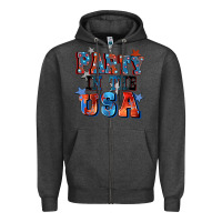 Charcoal Heather Party in the usa 4th of july Zipper Hoodie - CowGirlArtShop