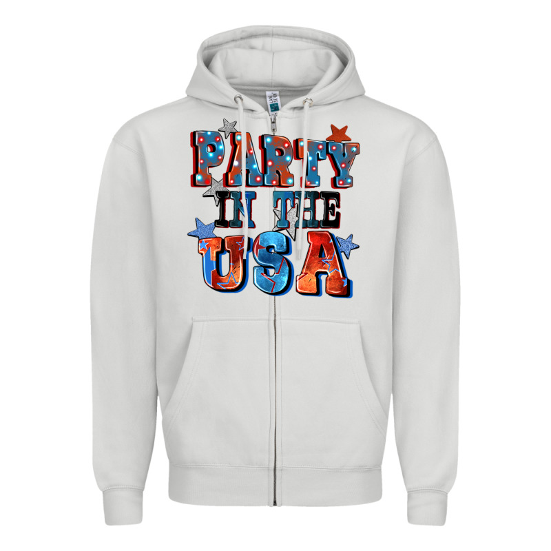 Party In The Usa 4th Of July Zipper Hoodie by CowGirlArtShop | Teevron