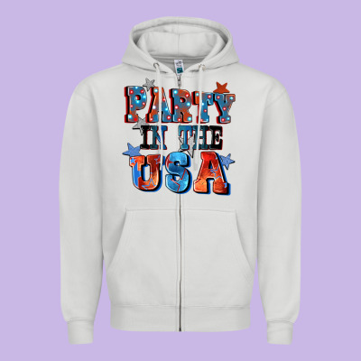 Party In The Usa 4th Of July Zipper Hoodie Designed By Cowgirlartshop