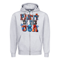 Heather Grey Party in the usa 4th of july Zipper Hoodie - CowGirlArtShop