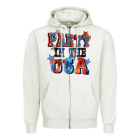 Oatmeal Heather Party in the usa 4th of july Zipper Hoodie - CowGirlArtShop