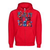 Red Party in the usa 4th of july Zipper Hoodie - CowGirlArtShop