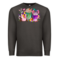 Smoke Easter Coffee Cups With Bunny Premium Sweatshirt - BundleAndBundleShop