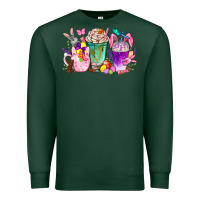 Sports Green Easter Coffee Cups With Bunny Premium Sweatshirt - BundleAndBundleShop