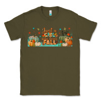 Army Green just a girl who loves fall libbey glass Classic Tee - BundleAndBundleShop