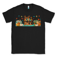 Black just a girl who loves fall libbey glass Classic Tee - BundleAndBundleShop