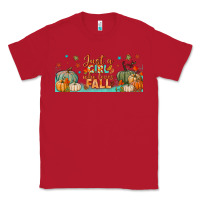 Red just a girl who loves fall libbey glass Classic Tee - BundleAndBundleShop