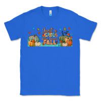 True Royal just a girl who loves fall libbey glass Classic Tee - BundleAndBundleShop
