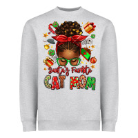 Heather Grey santas favorite cat mom Heavyweight Sweatshirt - texasbilliewilder