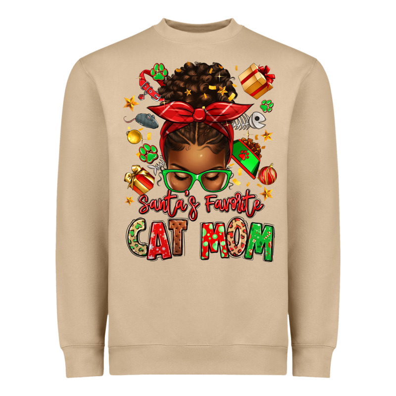 Santas Favorite Cat Mom Heavyweight Sweatshirt by texasbilliewilder | Teevron