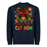 Navy santas favorite cat mom Heavyweight Sweatshirt - texasbilliewilder